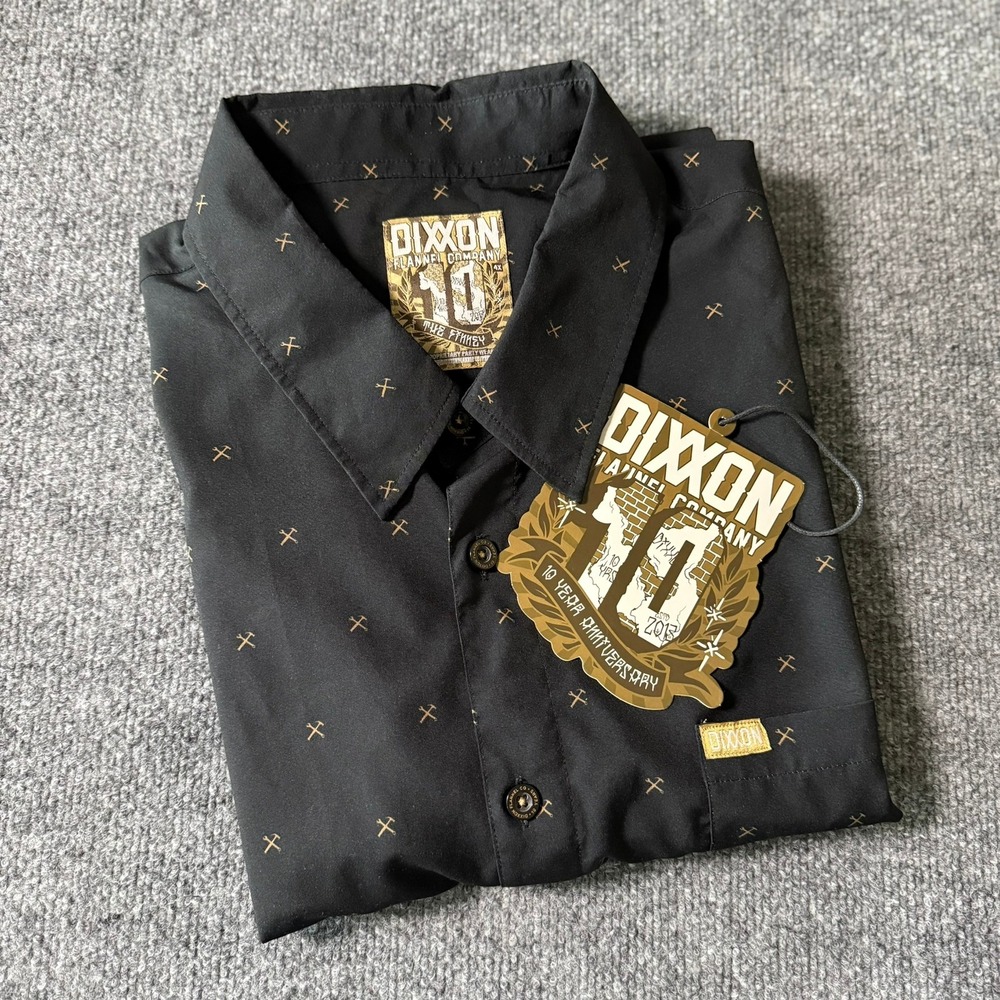 Dixxon Flannel The Finney 10 Year Anniversary Short Sleeve Shirt Black Mens 4X